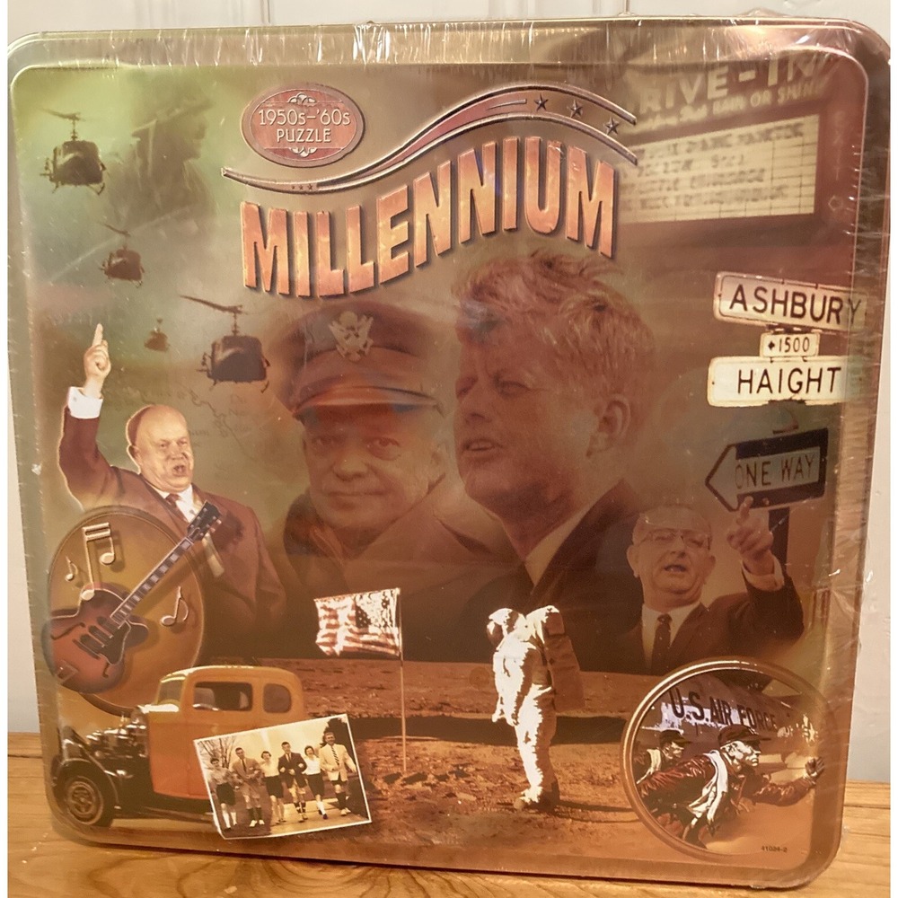 New 1000 piece Puzzle Millenium Metal Tin 1950s-60s MB Hasbro Gift
